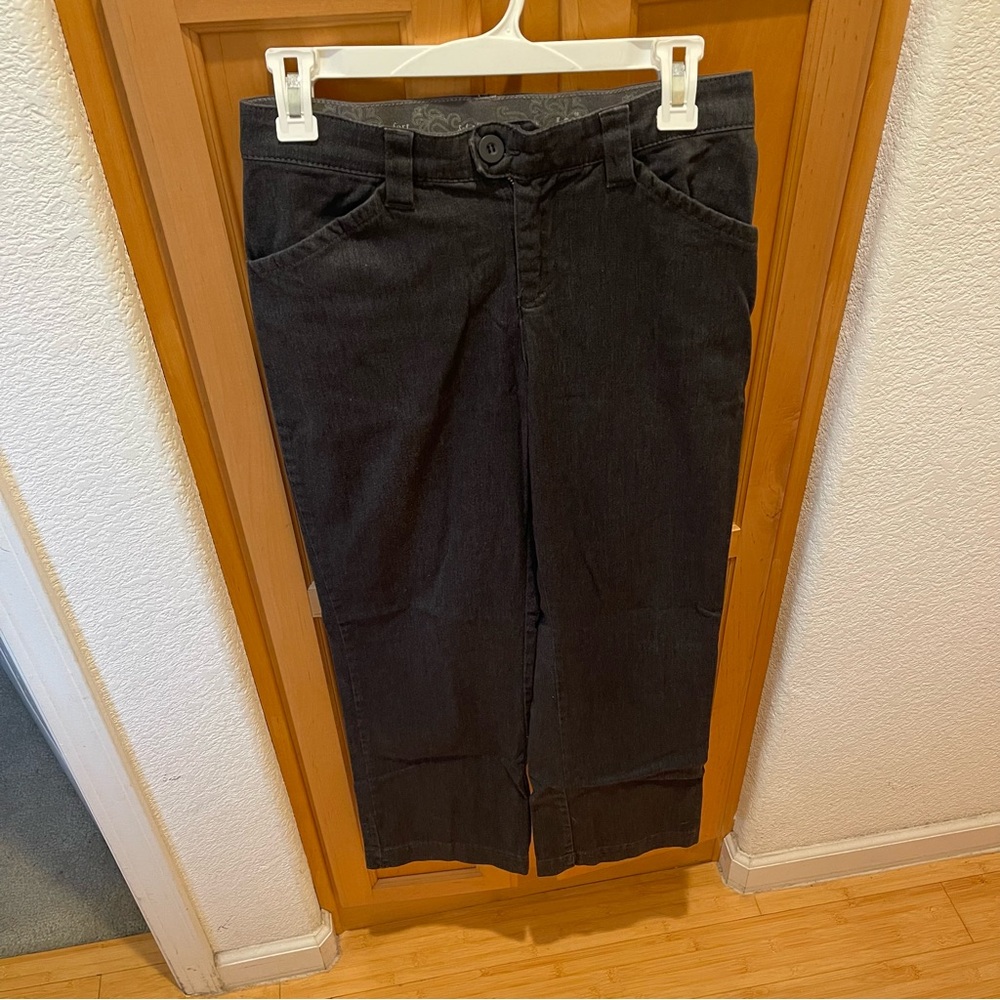 Gray Wide Leg Lee Comfort Waistband Stretch Pants Size 4 Petite